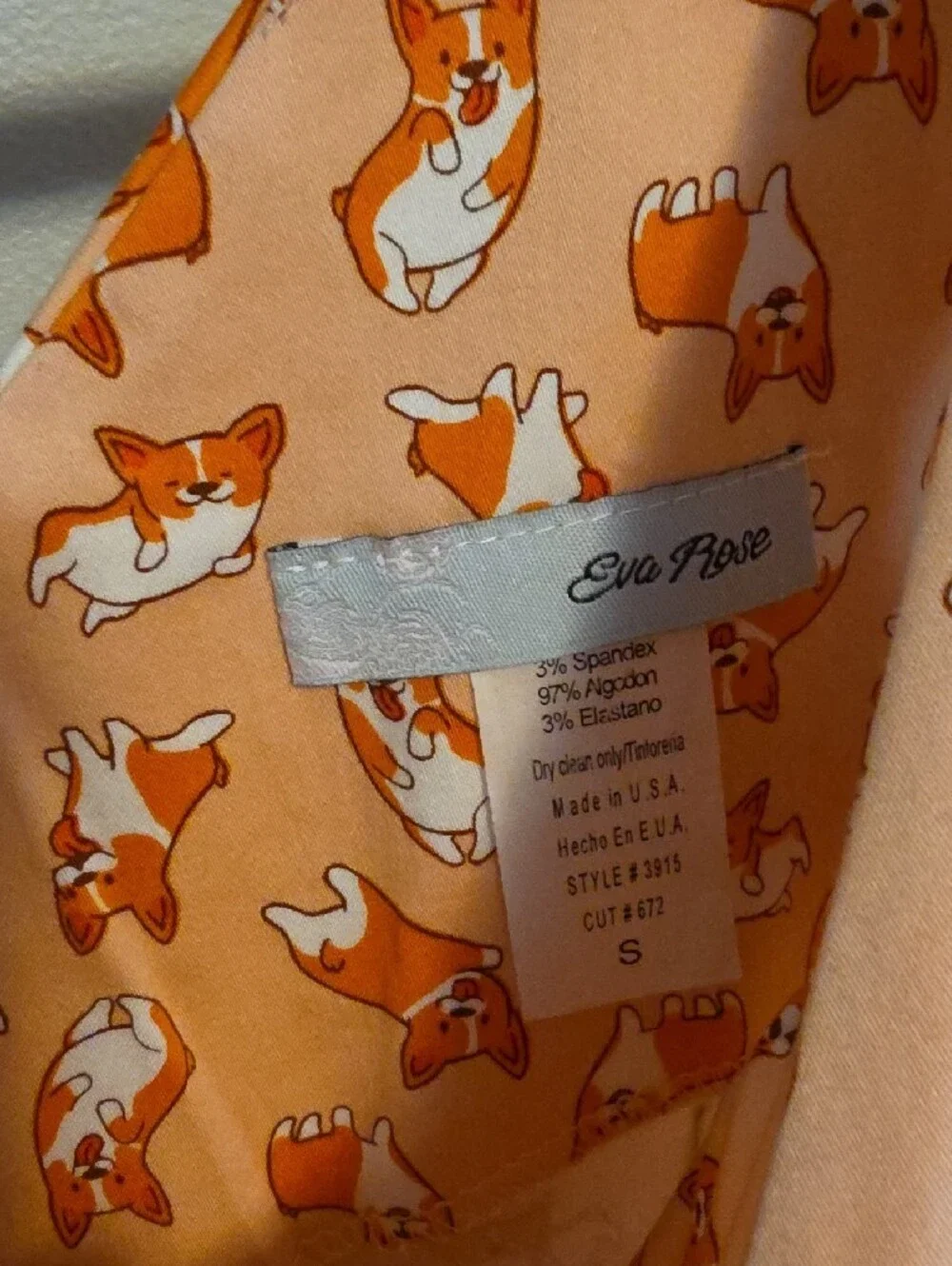Eva Rose Sleeveless Coral Corgi Dog-Print Midi Dress Retro Pinup